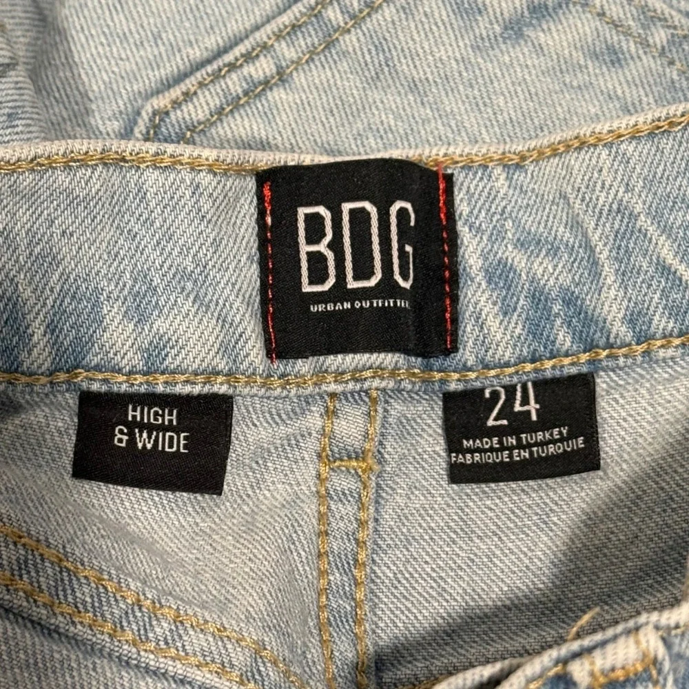 BDG Urban‎ Outfitters High & Wide Leg Jeans Light Wash Blue Size 24 OB1495394
